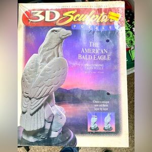 3D BALD EAGLE Sculpture Puzzle The American 197 Layers Milton Bradley